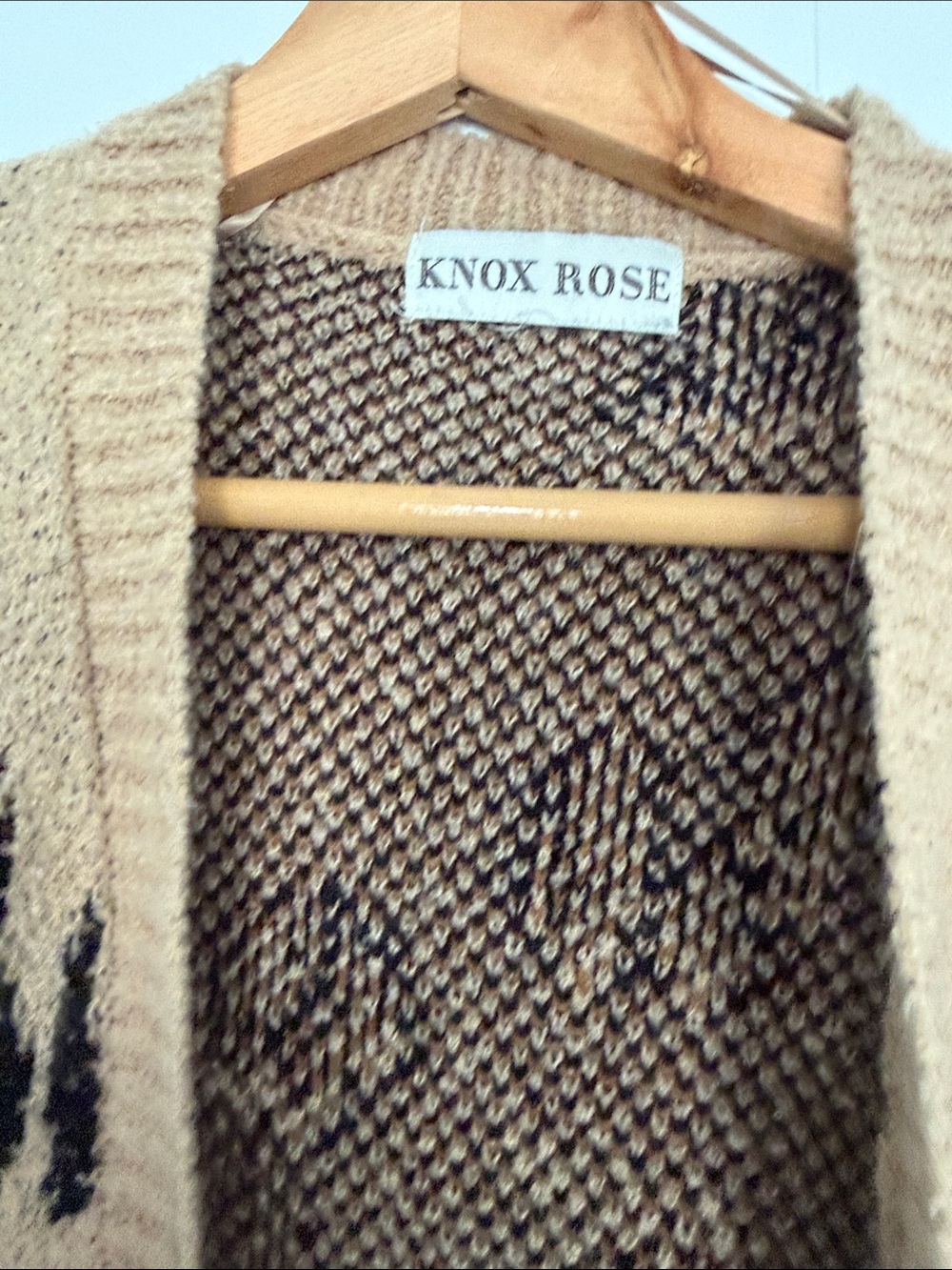 Knox Rose Tan Leopard-Print Open-Front Cardigan - Picture 3 of 5